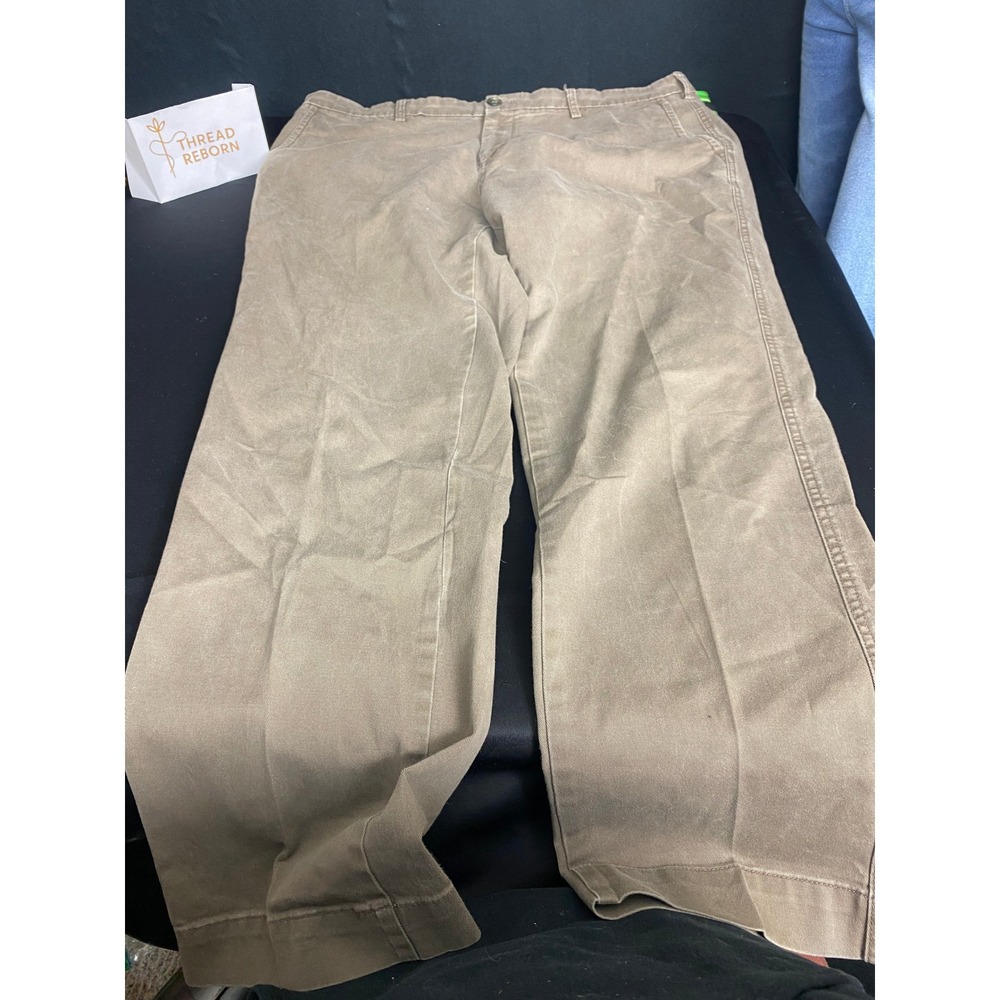 Men's Stretch Cotton Blend Pants 40x32 Brown Khaki Casual Dress‎ Trousers